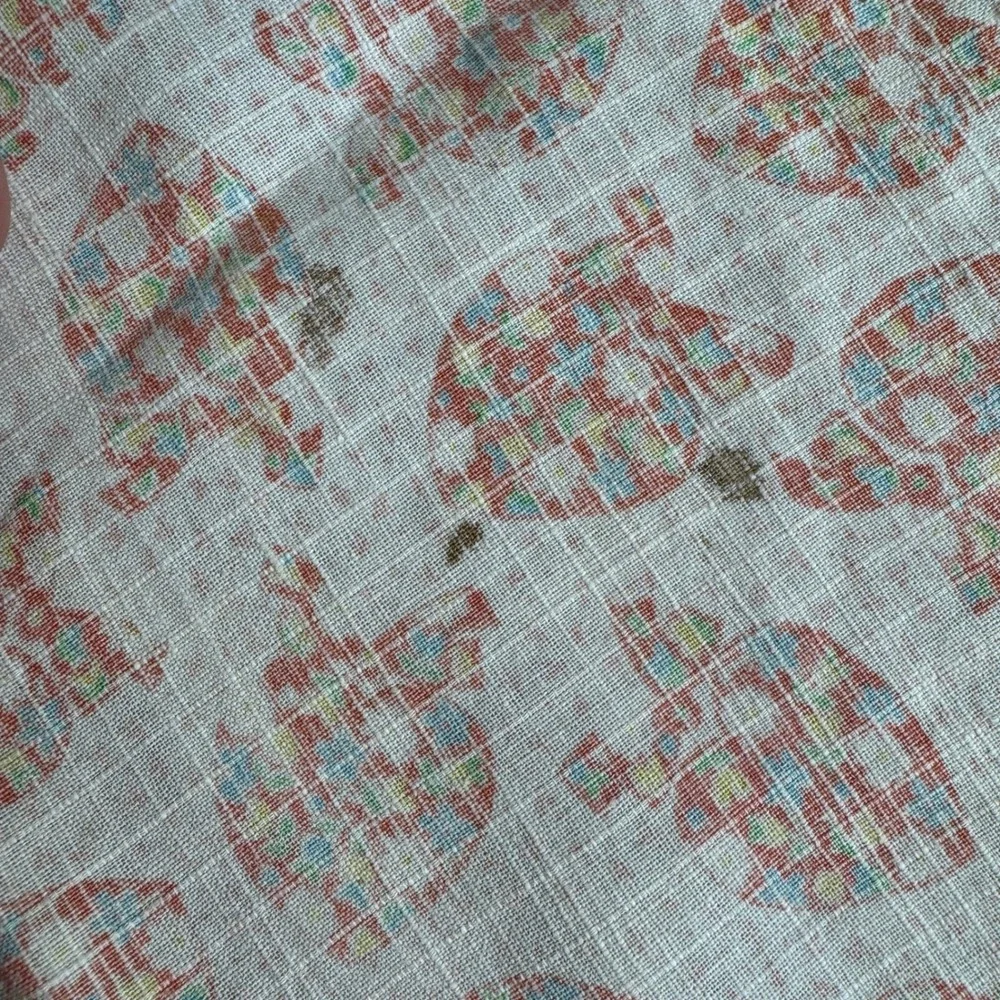 Vintage‎ 1940s Basic Square Cut kitchen half Apron Floral Heart pattern